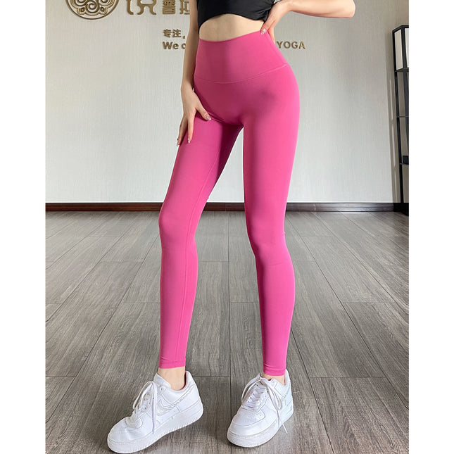 Summer New Double-Sided Brushed Nude Fitness Pants with Bra Women's Sportswear Butt Lifting Yoga Sports Suit in Stock