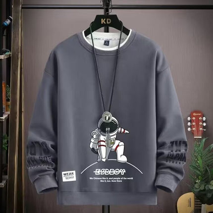 Teenagers Spring and Autumn Round Neck Sweat Boys 12-15 Years Old Middle School Students 13 Long Sleeve T-Shirt 14 Big Children Clothes