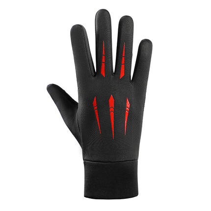 Windproof Gloves with Fleece Lining for Warmth, Winter Motorcycle Riding Gear, Full-Finger Protection for Delivery Riders, Touchscreen Compatible