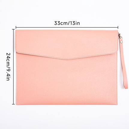 Magnetic suction leather file bag large capacity business meeting file bag waterproof office information storage book custom logo
