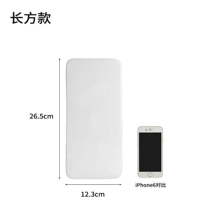 Ceramic Cake Plate Pure White Square Plate Dessert Display Dish Baking Tableware Buffet Round Swing Plate Long Square Plate