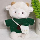 Green sweater + white bag / About 23cm