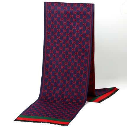 2025 New Autumn and Winter Men's Scarf, Brushed Faux Cashmere Double-Sided, Authentic Korean Style Scarf Wholesale