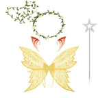 Yellow wings + ears + garland + fairy wand / One size fits all