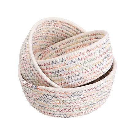 Cotton Woven Fabric Desktop Storage Basket Snack Toy Cosmetics Storage Office Desktop Storage Basket Entrance Miscellaneous