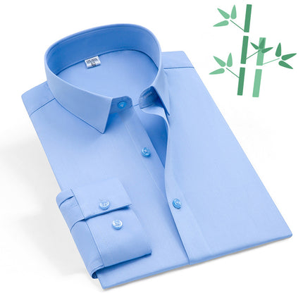 New Bamboo Fiber Men's Shirts, Men's Long-Sleeved Shirts, Business Work Clothes, No-Iron Women's Short-Sleeved Shirts, Women's Professional Shirts