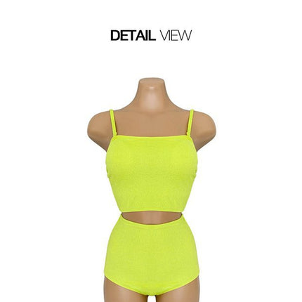 Fresh and Simple Swimsuit for Women 2025 Solid Color Korean and Japanese Style Two-Piece Swimsuit High-Waisted Triangle Slimming Bikini for Women