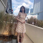 8871 light apricot suspender skirt / S