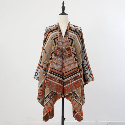 Ethnic Style Men's Hooded Cloak Shawl Women's Thickeneded Warm Xinjiang Xizang Lijiang Travel Photo Outer Cloak
