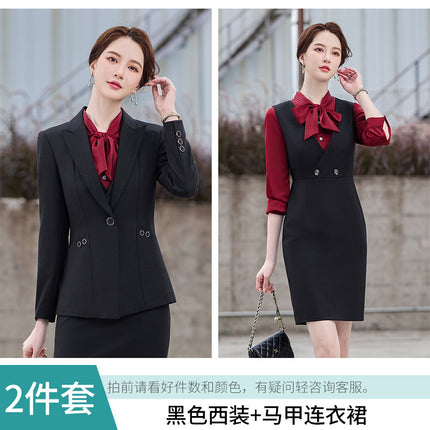 Amazon European and American Cross-Border Popular Commuter Foreign Trade Women's Blazer Professional Pants Dress Two-Piece Suit