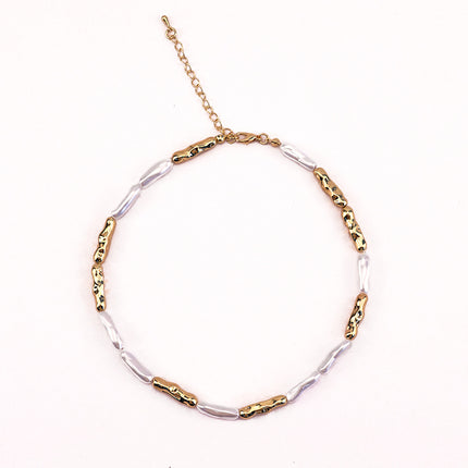 Electroplated real gold color retaining baroque strength chain beads diy bracelet baroque shaped pearl necklace earrings jewelry