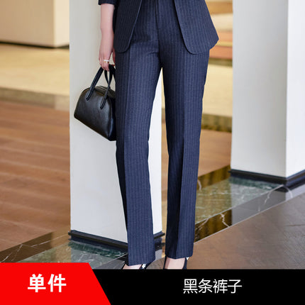 Business Dress Temperament Goddess Fan Striped Suit suit Korean Style Workplace Business Dress Suit Work Clothes Fashion