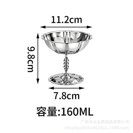 304 Stainless Steel Ice Cream Cup Entry Luxury INS Goblet Pudding Dessert Cup Cocktail Cup Smoothie Bowl Ice Cream Cup