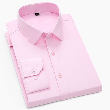 Shirt men's business solid color men's and women's long sleeve professional dress a generation of embroidered LOGO men's white shirt