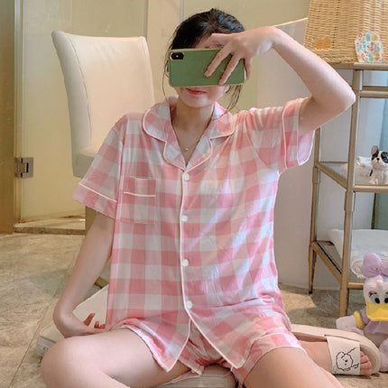 High-end Pajamas Women's Summer Short-sleeved Kimono Cardigan Large Size Student Cartoon Bear Outwear Women's Home Clothes