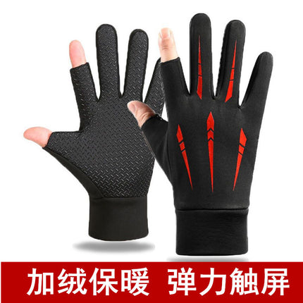 Touch Screen Warm Gloves with Five-Way Design for Autumn and Winter Men's Outdoor Sports Cycling Windproof Five-Claw Waterproof Winter Style