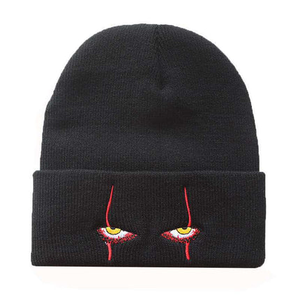 Pennywise scary eyes horror clown eyes knitted hat warm pullover hip hop hat woolen hat
