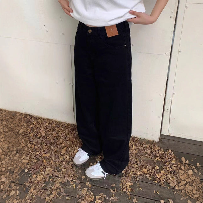 American Retro Straight-Leg Casual Jeans Women's 2025 Loose Casual Versatile High-Waisted Floor-Length Wide-Leg Pants Trendy