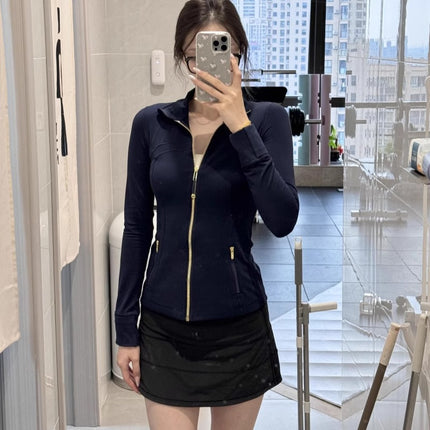 Lulu Same Yoga Clothing Women's Defina Top Fitness Jacket Spring Sports Jacket Scrub Hooded Sun Protection Clothing