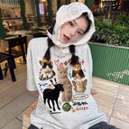 White and gray (5 cats and one dog in the middle) / S (recommended to wear 37.5-50kg years old)