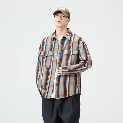 Autumn 2024 New Japanese Casual Shirt Jacket Men's Loose plus size All-match Top Shirt Trend for Youth