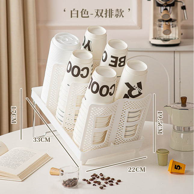 Removable multi-functional disposable paper cup holder single group double group size coffee cup storage rack