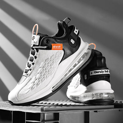 2025 New Men's Shoes Casual Sports Shoes Fish Scale Large Air Cushion Chinese Large Size Trendy Sports Casual Shoes