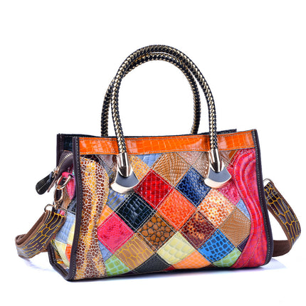 Cross-Border Women's Handbags European and American Trendy Bags Snake Pattern Handmade Women's Bags Crossbody Handbags Crossbody Bags with Multiple Carrying Methods