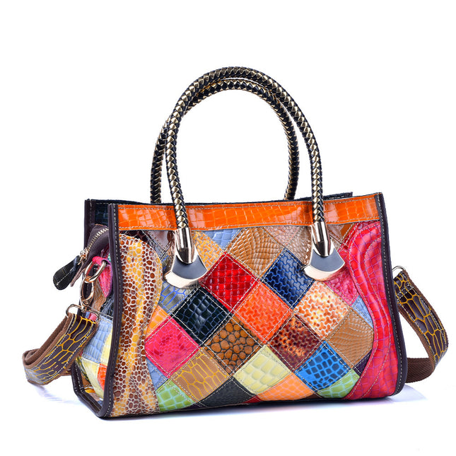 Cross-Border Women's Handbags European and American Trendy Bags Snake Pattern Handmade Women's Bags Crossbody Handbags Crossbody Bags with Multiple Carrying Methods