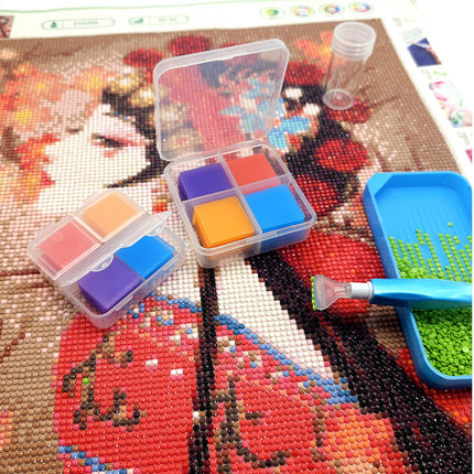 DIY new diamond dot drill silicone block square dot drill mud multi-color optional color box factory direct supply