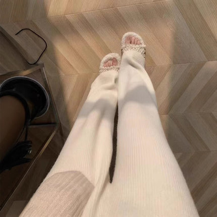 Autumn and Winter New Wool Wide Leg Pants Women's Elegant High Waist Loose Pendant Slimming Casual Pants Thickened Floor Pants