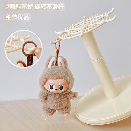 Labubu Doll Storage Box Rotating Bucket Display Transparent Vinyl Doll Bubble Mart Storage Box