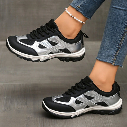 2025 Autumn and Winter New Mesh Casual Shoes Lace-Up Large Size Student Sneakers Lightweight White Shoes in Stock Wholesale