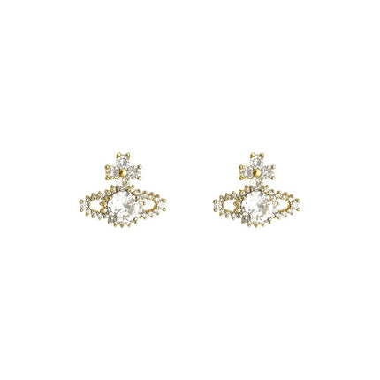 Golden Saturn Niche Design Earrings with a Light Luxury and High-End Feel, Unique and Stylish Earrings, 2025 New Popular Ear Accessories