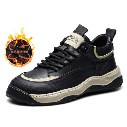 Factory direct supply of high shoes men's autumn and winter fleece-lined cotton shoes sports casual shoes thick bottom trend board shoes a generation of hair