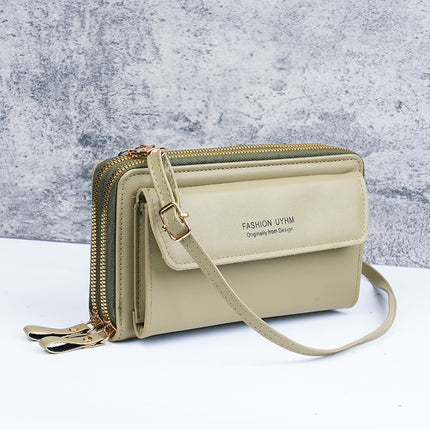 2025 Women's Long Wallet Korean Style Double Zipper Large Capacity Crossbody Bag Women's Fashion Versatile Mobile Phone Bag Women's Wholesale