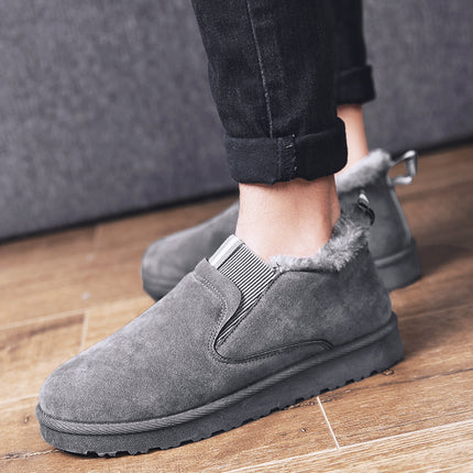 Men's Winter Snow Boots with Fleece Lining, Thickened Cotton Shoes, Korean Style Snow Cotton Shoes, Loafers, Trendy