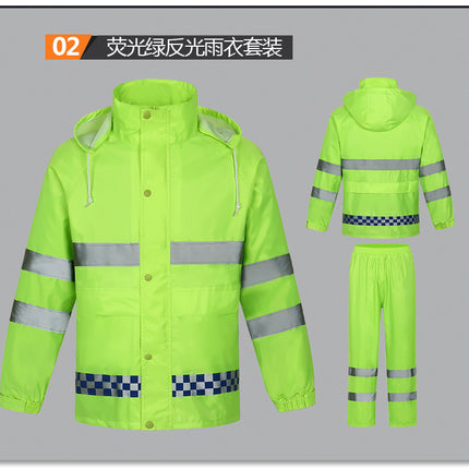 Oxford Cloth Raincoat and Rain Pants Set for Men, Thickened for Transportation and Electric Vehicles, Separate Full-Body Rainwear for Delivery Riders