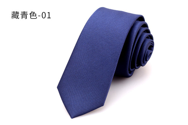 New men's accessories wholesale Japan and Korea solid color narrow tie groom wedding casual monochrome glossy 5cm small tie