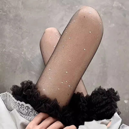White Sheer Stockings for Women, Thin Anti-Snag Durable Black Stockings, Summer 0D Pantyhose, Bare-Leg Effect, Pineapple Socks
