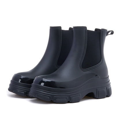 Cross-Border Fashion Rain Boots Women's Waterproof Shoes Martin Boots Thick-Soled Rain Boots Chelsea Non-Slip Water Boots Rubber Shoes for Outer Wear