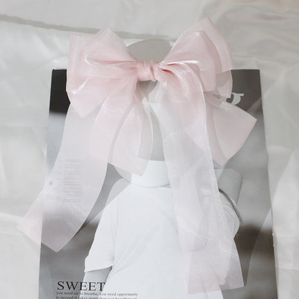 Korean Style Clip Princess Hairpin Organza High-End Hair Spring Clip Headdress Super Fairy Bow Student Hair Accessories