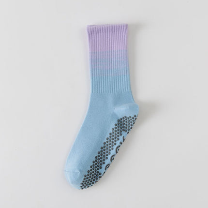 Mid-Tube Gradient Color Non-Slip Yoga Socks Spring and Summer Colorful Sports Socks Comfortable and Durable Silicone Non-Slip Bottom Fitness Socks