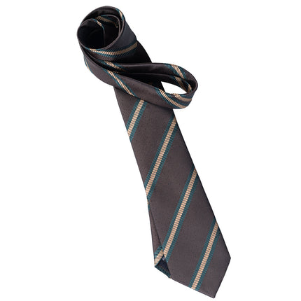 Korean-style British Business Dress Brown Green Suit Shirt Accessories All-match Retro Hand-Style 8cm Striped Tie for Men