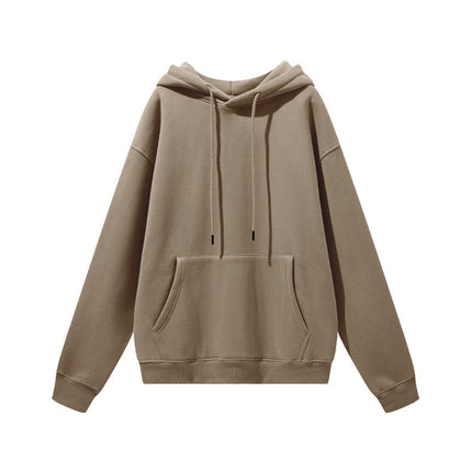 Men's Autumn and Winter 345g Pure Color Hoodie Thickeneded and Velvet Oversize Brushed Men's Hooded Sweatshirt Thickeneded and Warm