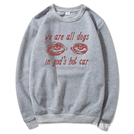 2023 European and American Export Print We Are Dogs Letter Trendyy Round Neck Sweatshirt Autum Printed Top