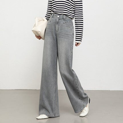 Miaoyu High-Waisted Wide-Leg Jeans for Women, 2026 Season New Style, Slimming Fashion Floor-Length Pants