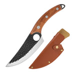 4.0mm rosewood handle boning knife + leather case