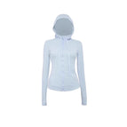 Pink blue hooded / S