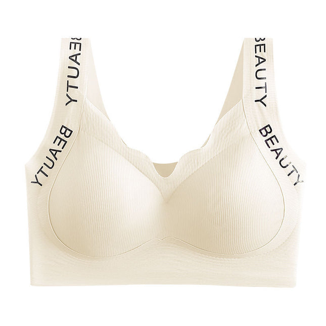 Anti-Sagging Girl's Fixed Cup Underwear Female College Students High School Students Adolescent Development Period Bra Sports Shockproof